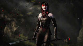 Woman sword forest red eyes - a sword in a forest free wallpaper