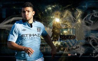 Man blue shirt running soccer 2 - a soccer ball free wallpaper