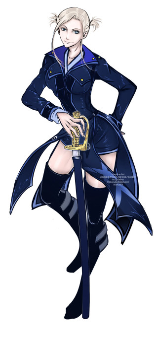 Woman blue outfit holding sword 2 - a sword and a sword free wallpaper
