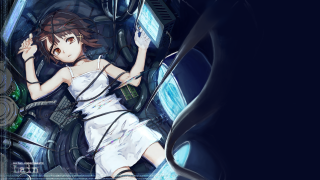 Girl white dress cell phone - cybernetic free wallpaper