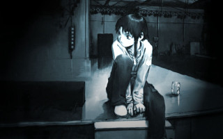 Person sitting counter black white - a counter free wallpaper