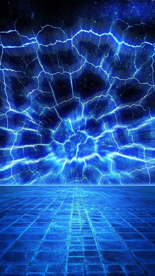 Blue background lightning stars grid 2 - abstract illusionism free wallpaper
