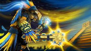 Man sword bird arm painting - a pyramid free wallpaper