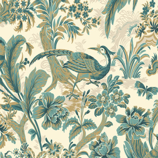 Bird branch floral blue green - a branch free wallpaper