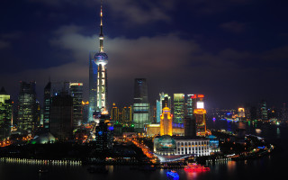 City skyline night lights buildings 6 - free new year wallpaper