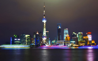 City skyline night lights downtown - cui bai free wallpaper