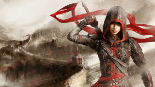 Woman red black outfit sword 7 - 2 d game art free wallpaper