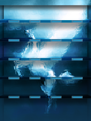 Blue abstract background white cow - matte painting free wallpaper