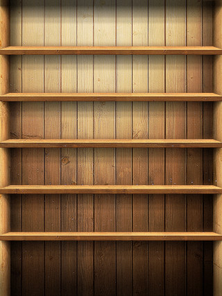 Wooden shelf three shelves light 2 - a light free wallpaper