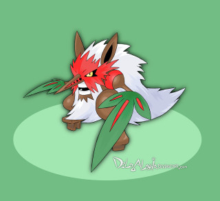 Cartoon pokemon green leaf shock - a green leaf in the foreground free wallpaper