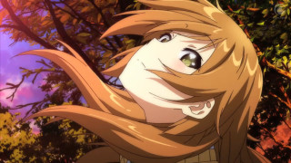 Girl looking up autumn leaves - magic realism free wallpaper