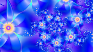 Blue yellow flower pattern blue - benoit b. mandelbrot free wallpaper
