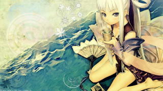 Woman fan bottle rock mountain - her hand free wallpaper