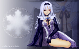 Woman purple outfit sitting floor 2 - a white circle free wallpaper