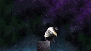 Man white shirt black hat - anime art free wallpaper