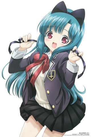 Bluehair catgirl outfit rayonism portrait - a girl free wallpaper