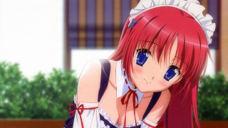 Girl red hair blue eyes 5 - serious free wallpaper for desktop
