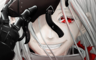 Woman long white hair blood - blood free wallpaper for desktop