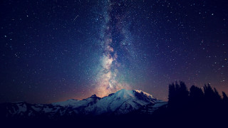 Night sky mountain stars bright - a night sky free wallpaper
