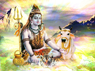 Person cloud dog tiger painting - a dog in front free wallpaper