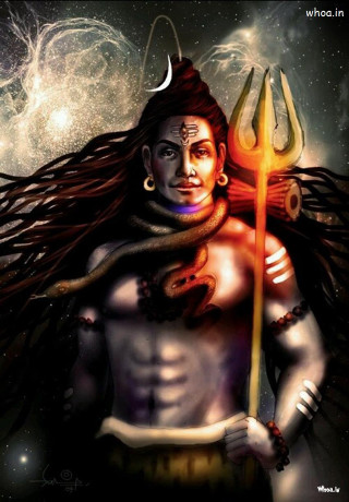 Man holding snake spear sky - an illustration free wallpaper