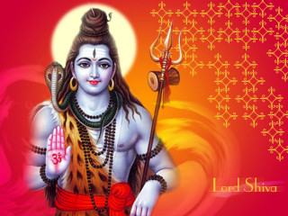 Lord shiva sword red background - a gold border free wallpaper