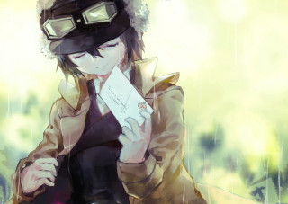 Man trench coat holding paper - mail art free wallpaper