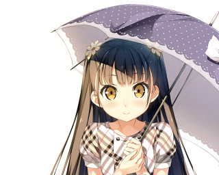 Girl long hair holding umbrella - long hair holding free wallpaper