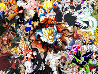 Anime collage characters grouped together - a bunch of anime characters free wallpaper