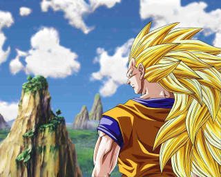 Blonde man mountain sky clouds - temporary art free wallpaper