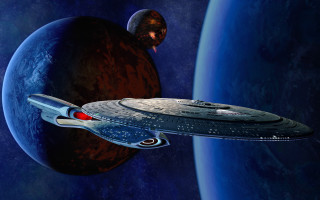 Star trek ship flying space 2 - its side free wallpaper