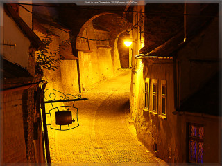 Narrow alley lamp night brick - ferenc joachim free wallpaper