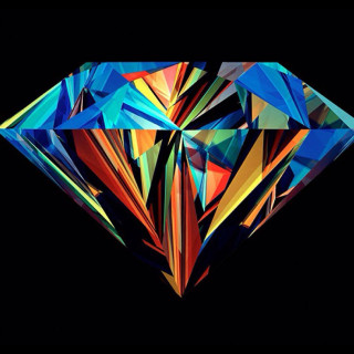 Colorful diamond black background blue - diamond free wallpaper