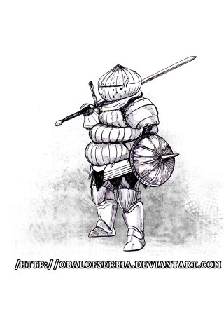 Man armor sword parasol drawing - clovis trouille free wallpaper