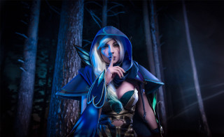 Woman blue outfit forest trees - a blue outfit free wallpaper