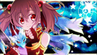 Girl sword star background sky - a blue bird free wallpaper