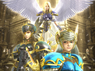 Women armor wings angel above - a digital painting free wallpaper