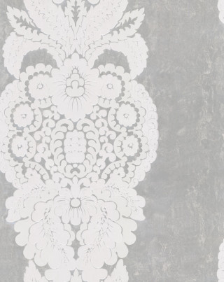 White gray wallpaper large flower - a flemish baroque free wallpaper