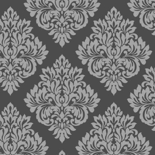 Gray white damask black flower - gray free wallpaper