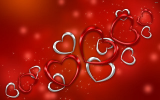 Red background hearts stars pattern 2 - heart free wallpaper