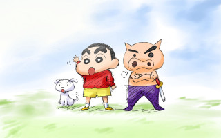 Cartoon two people dog cat - two person free wallpaper