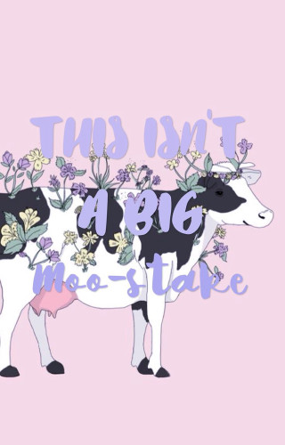 Cow flowers back message says - constant permeke free wallpaper