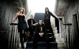 Group people staircase building woman - andrew boog faithfull free wallpaper
