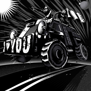 Black white monster truck person - poster art free wallpaper