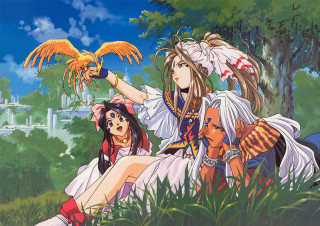 Anime girls grass bird arm 2 - a group of anime girls free wallpaper