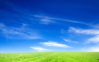 Green field blue sky clouds 24 - a bench in the middle of the field free wallpaper