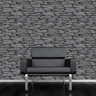 Chair stone wall black leather - a chair free wallpaper