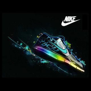 Nike shoe rainbow painted black - holography free wallpaper