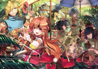 Anime girls forest umbrellas plants - umbrella free wallpaper