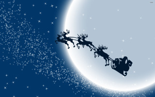 Santa claus sleigh flying sky - a santa claus sleigh free wallpaper